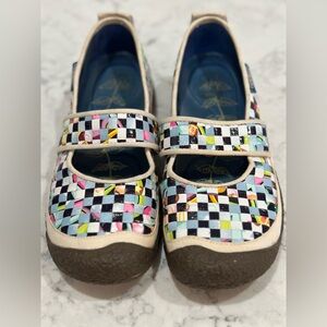 Keen Harvest Rice Bag Woven Multi Colored Mary Jane Slip Ons